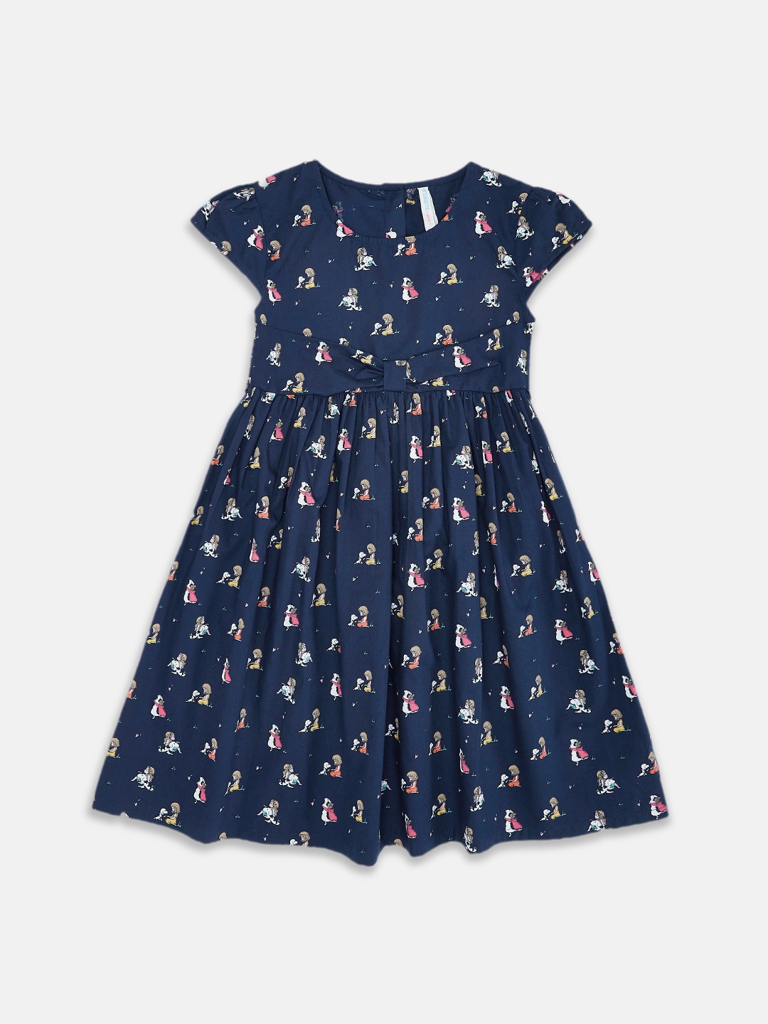 

Pantaloons Junior Bow Detailed Cotton Dress, Navy blue