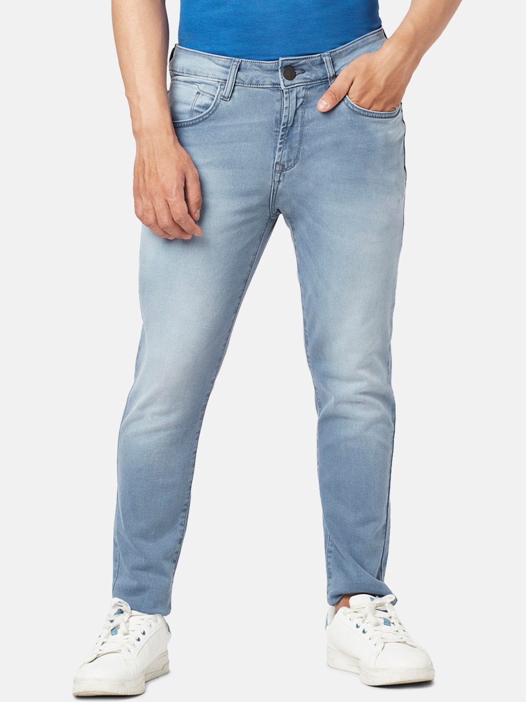 

SF JEANS by Pantaloons Men Skinny Fit Heavy Fade Jeans, Blue