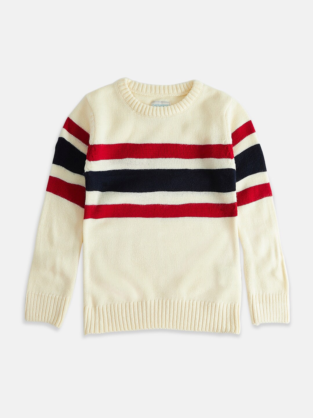 

Pantaloons Junior Boys Striped Acrylic Pullover, Off white
