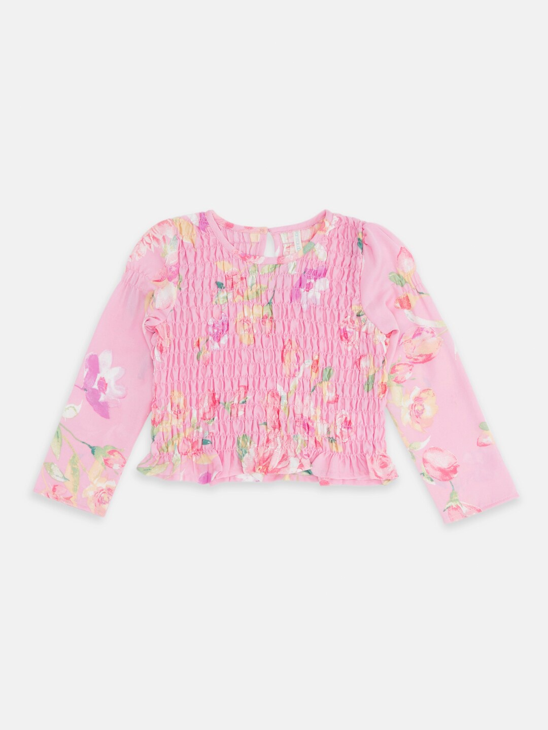 

Pantaloons Junior Floral Print Cotton Top, Pink