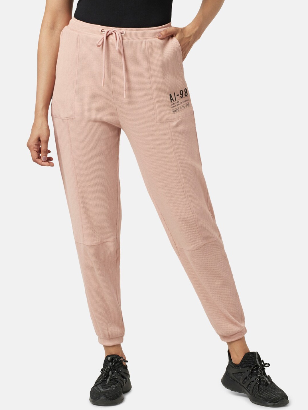 

Ajile by Pantaloons Women Cotton Relaxed-Fit Joggers, Pink