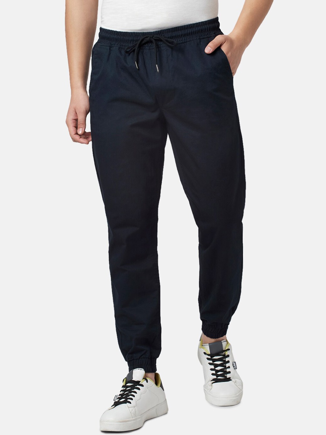 

People Men Relaxed-Fit Cotton Joggers, Navy blue