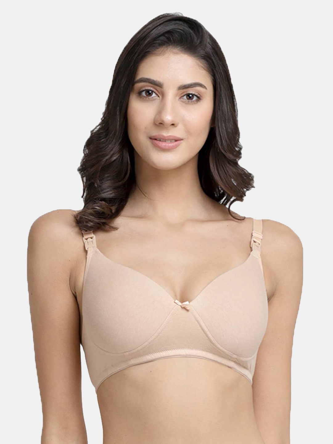 

Inner Sense Organic Cotton Antimicrobial Padded Non-Wired Feeding Bra, Beige