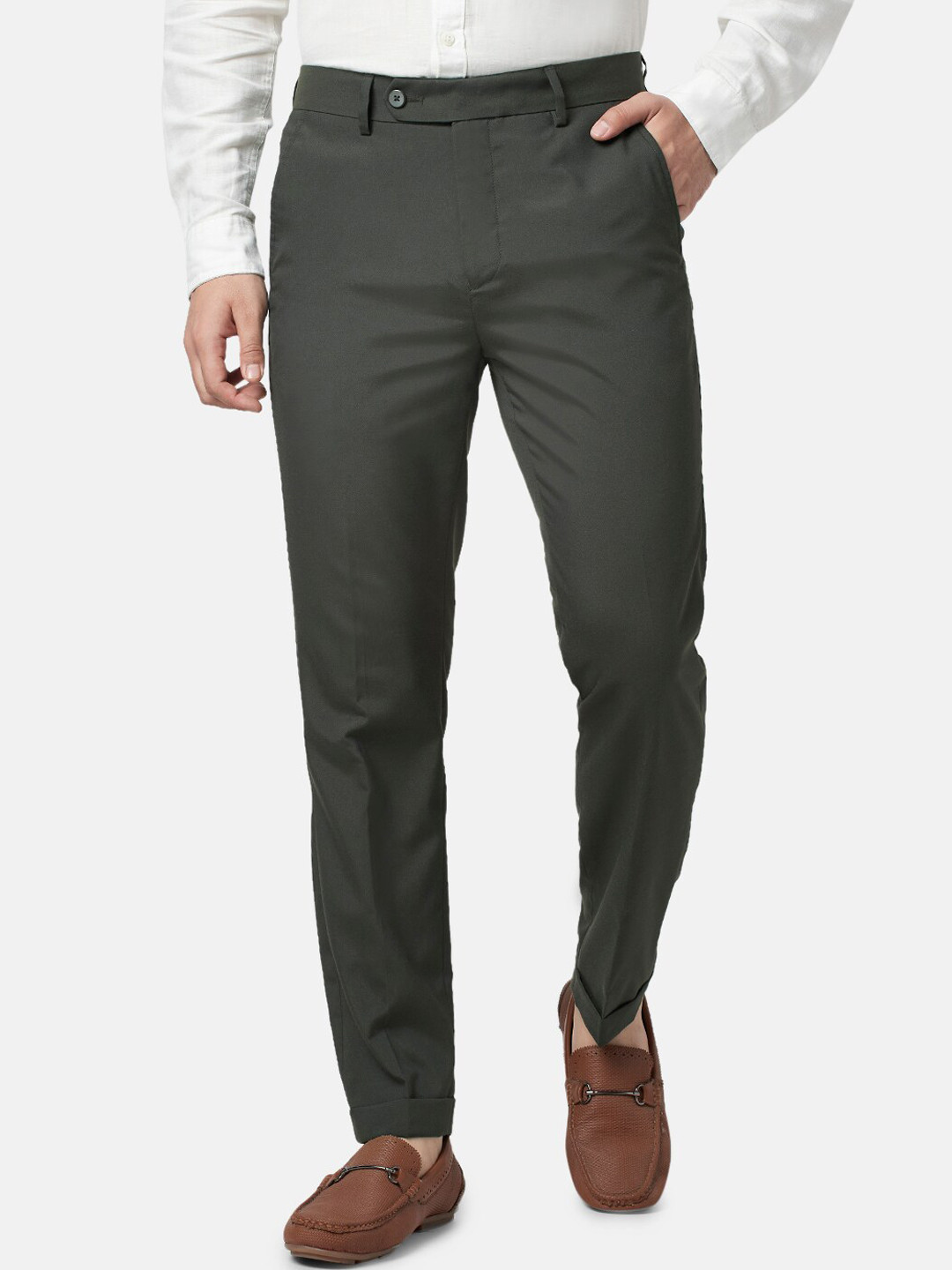 

BYFORD by Pantaloons Men Slim Fit Formal Trousers, Grey
