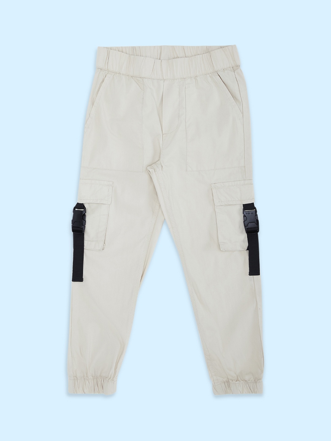 

Pantaloons Junior Boys Solid Cotton Regular Fit Cargos, Off white