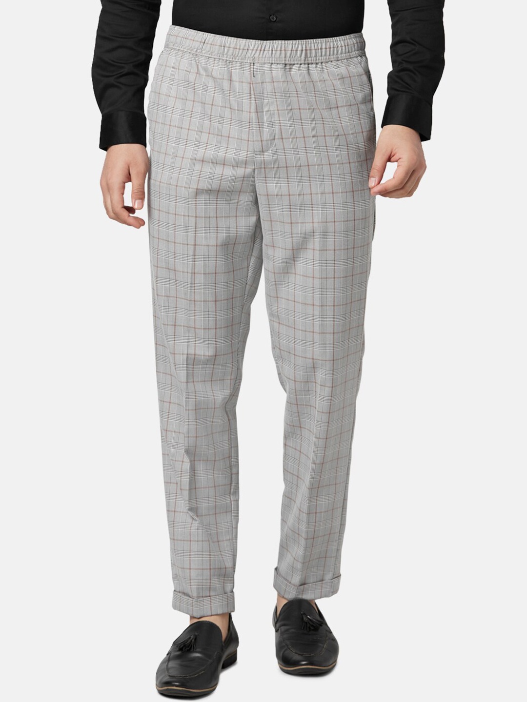 

RICHARD PARKER by Pantaloons Men Slim Fit Formal Trousers, Grey