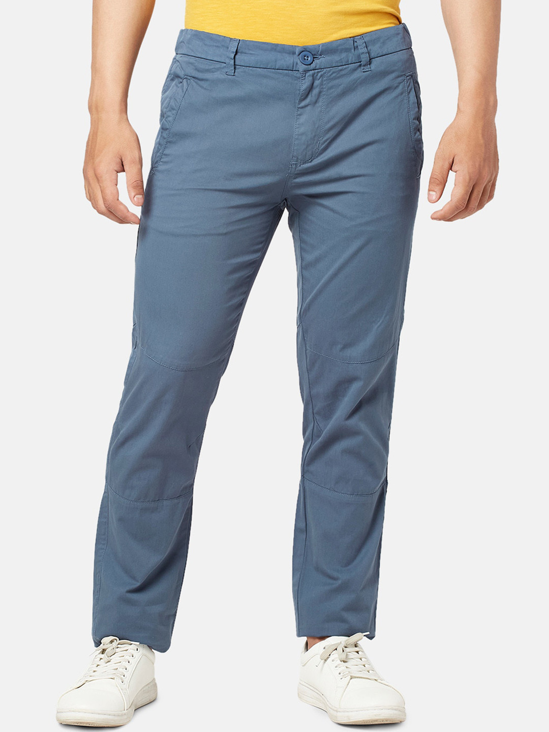 

Urban Ranger by pantaloons Men Slim Fit Cotton Trouser, Blue