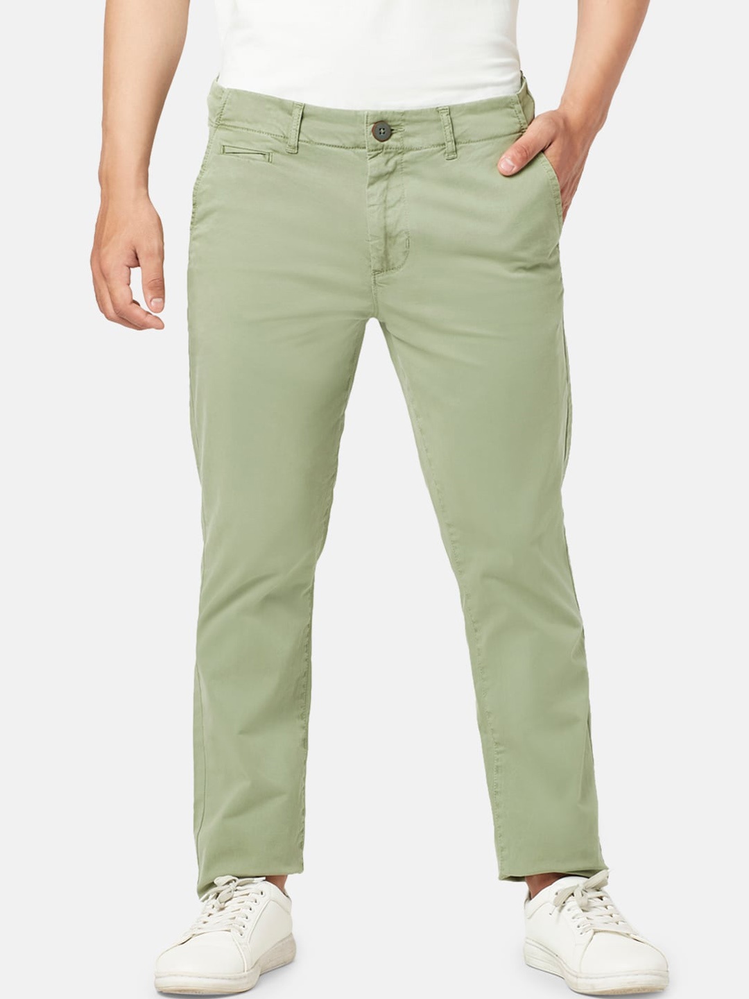 

Urban Ranger by pantaloons Men Slim Fit Chinos Trouser, Green