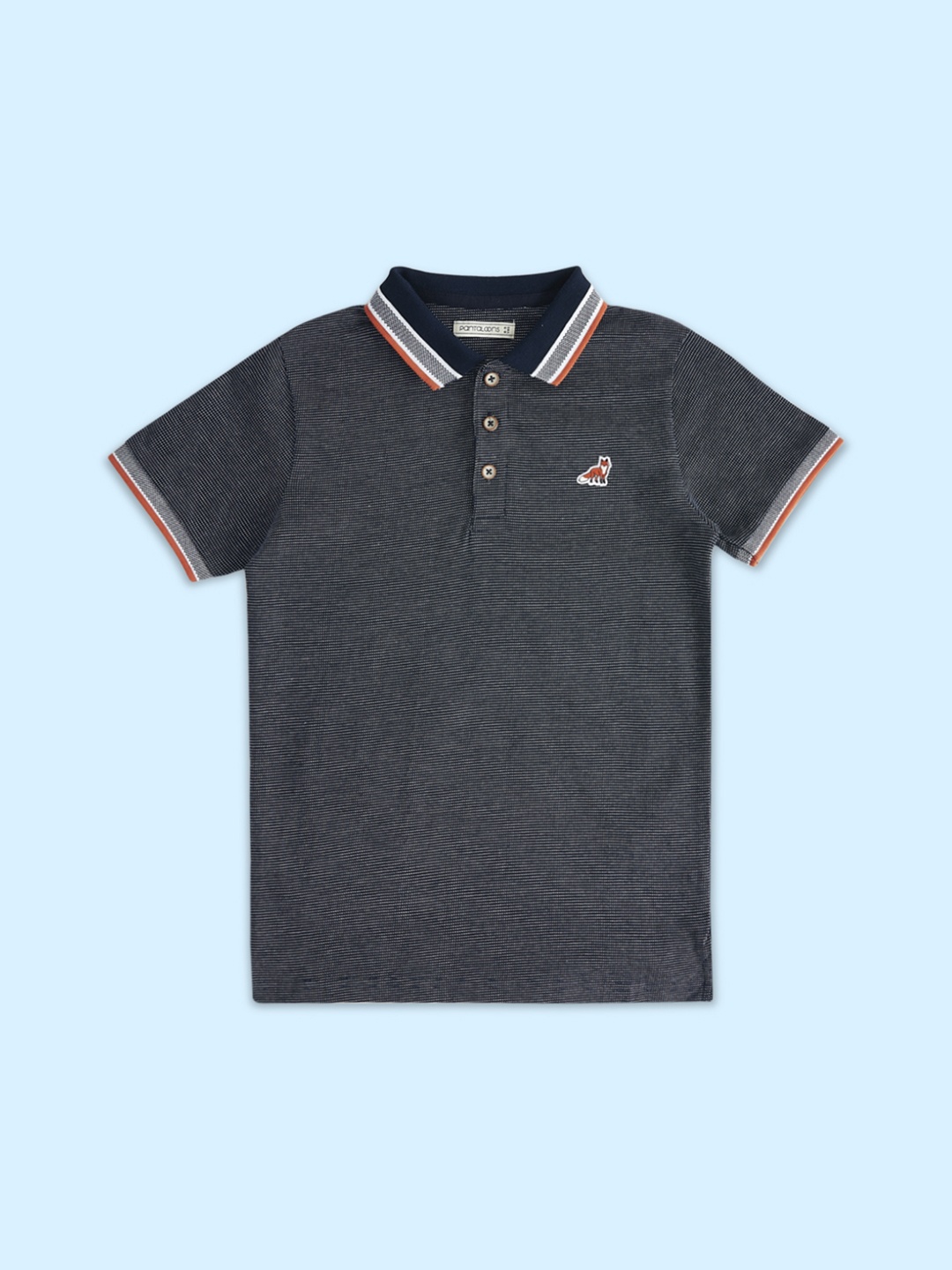 

Pantaloons Junior Boys Polo Collar Cotton T-shirt, Navy blue