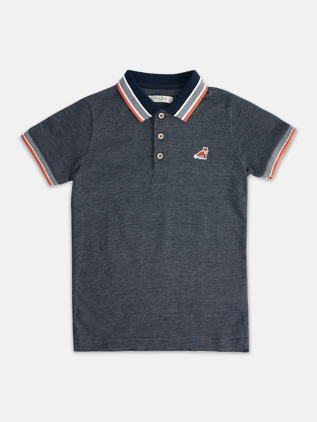 

Pantaloons Junior Boys Polo Collar Cotton T-shirt, Navy blue