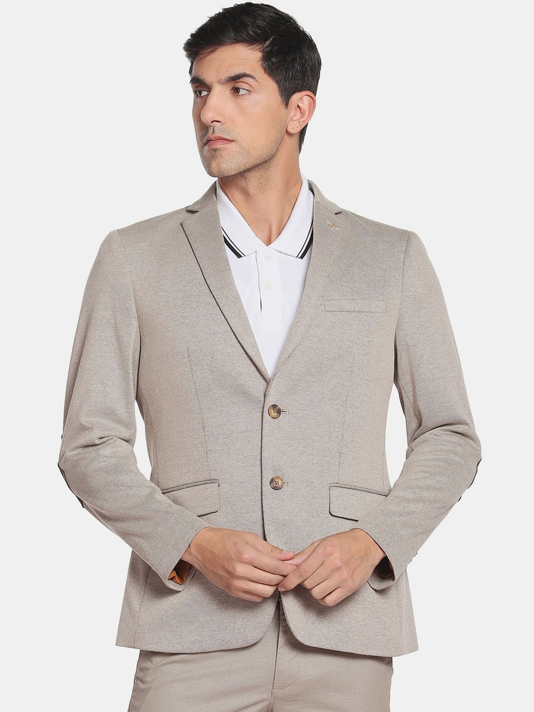 

Arrow Men Self Design Slim-Fit Single-Breasted Blazer, Brown