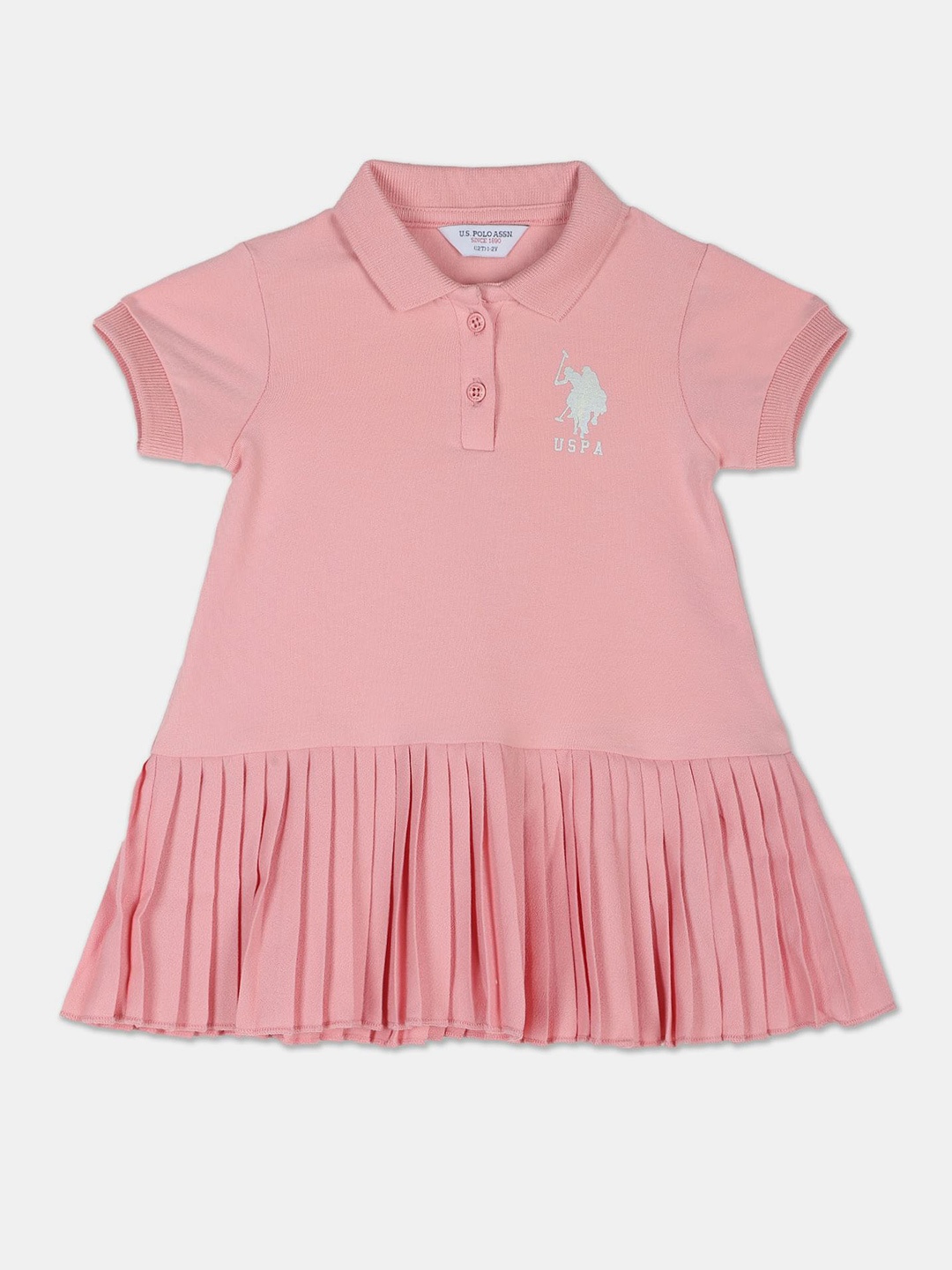 

U.S. Polo Assn. Kids Girls Drop-Waist Dress, Pink