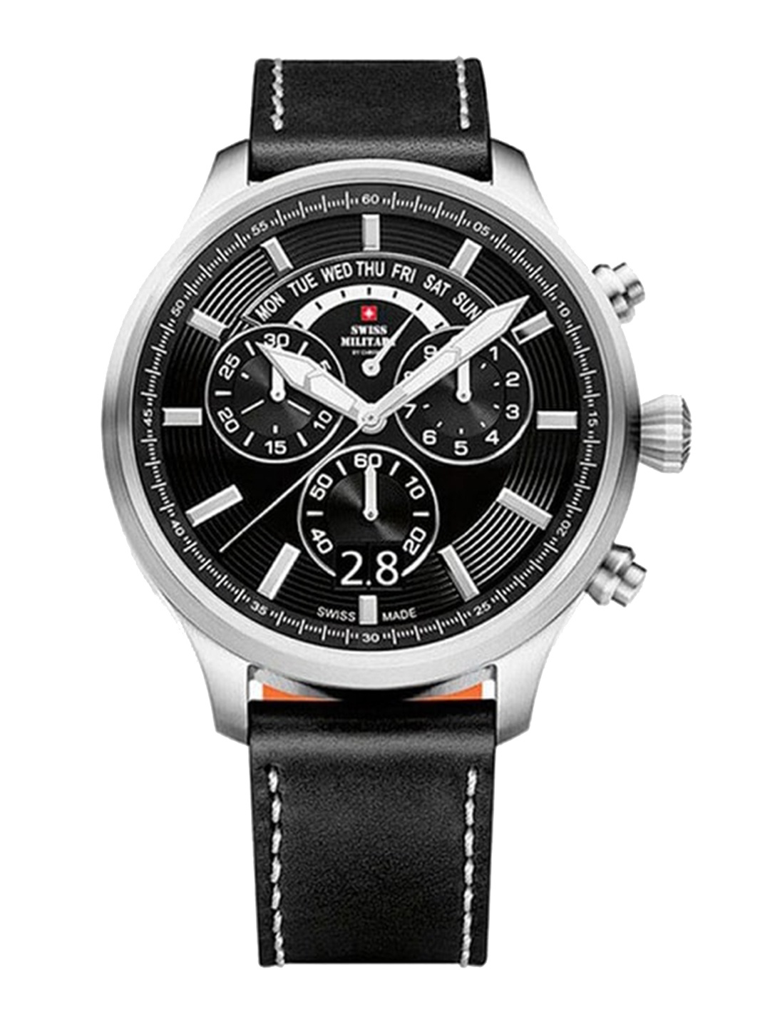 

Swiss Military by Chrono Men Leather Straps Analogue Watch SM34038.04, Black