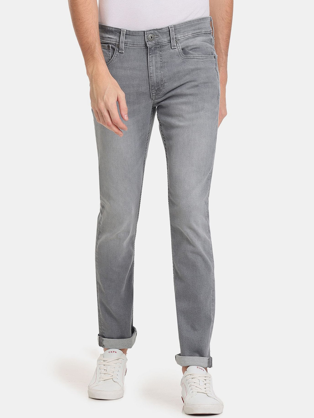 

U.S. Polo Assn. Denim Co. Men Slim Fit Light Fade Jeans, Grey