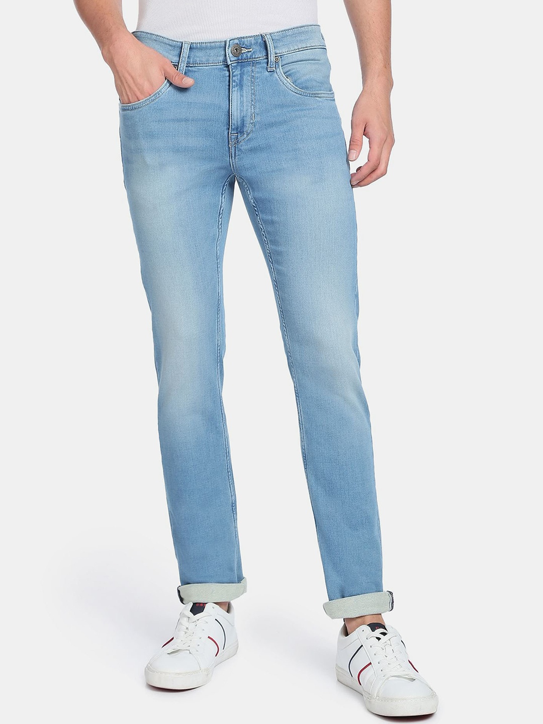 

U.S. Polo Assn. Denim Co. Men Slim Fit Heavy Fade Jeans, Blue