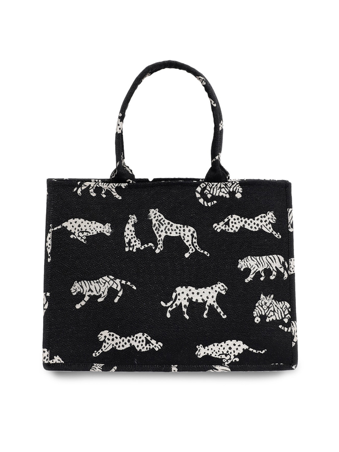 

BLANC9 Graphic Printed Structured Handheld Bag, Black