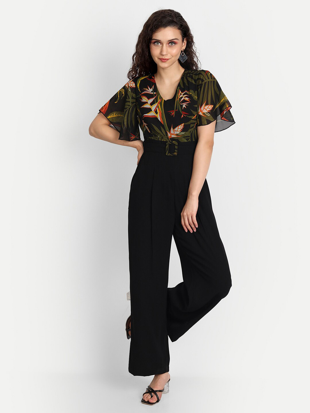 

ESSQUE Printed Basic Jumpsuit, Olive