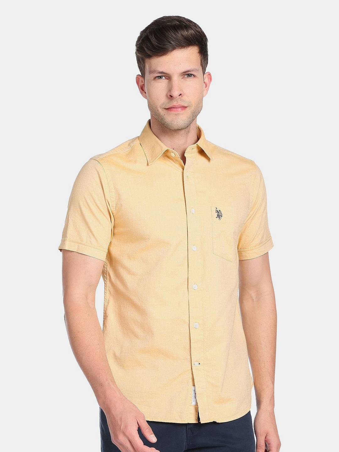 

U.S. Polo Assn. Men Cotton Casual Shirt, Yellow