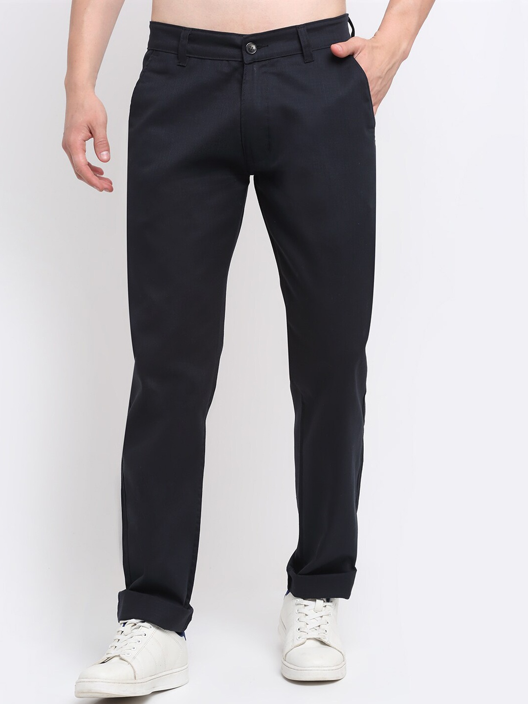 

Ennoble Men Smart Slim Fit Easy Wash Trousers, Black