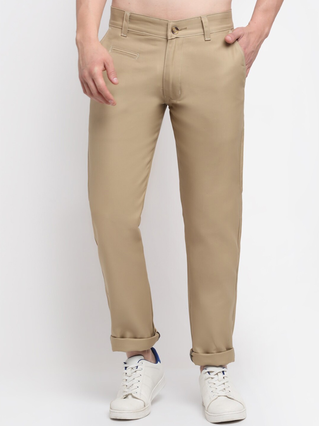 

Ennoble Men Smart Slim Fit Easy Wash Chinos, Khaki
