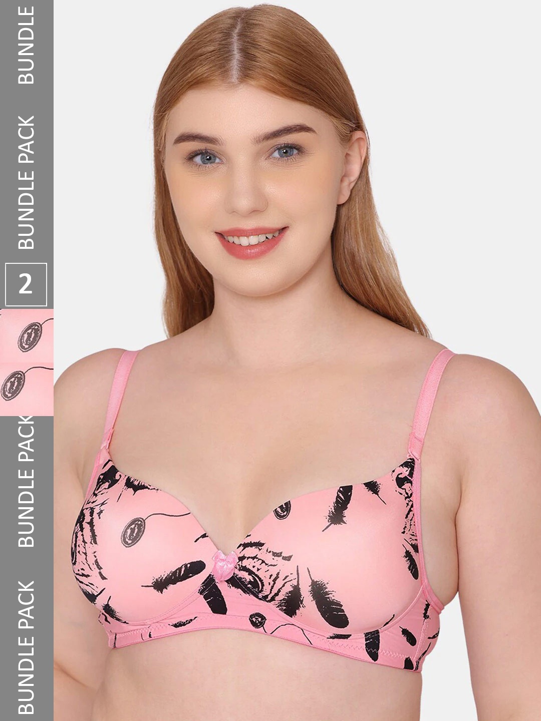 

Tweens Graphic Heavily Padded Seamless Balconette Bra, Pink