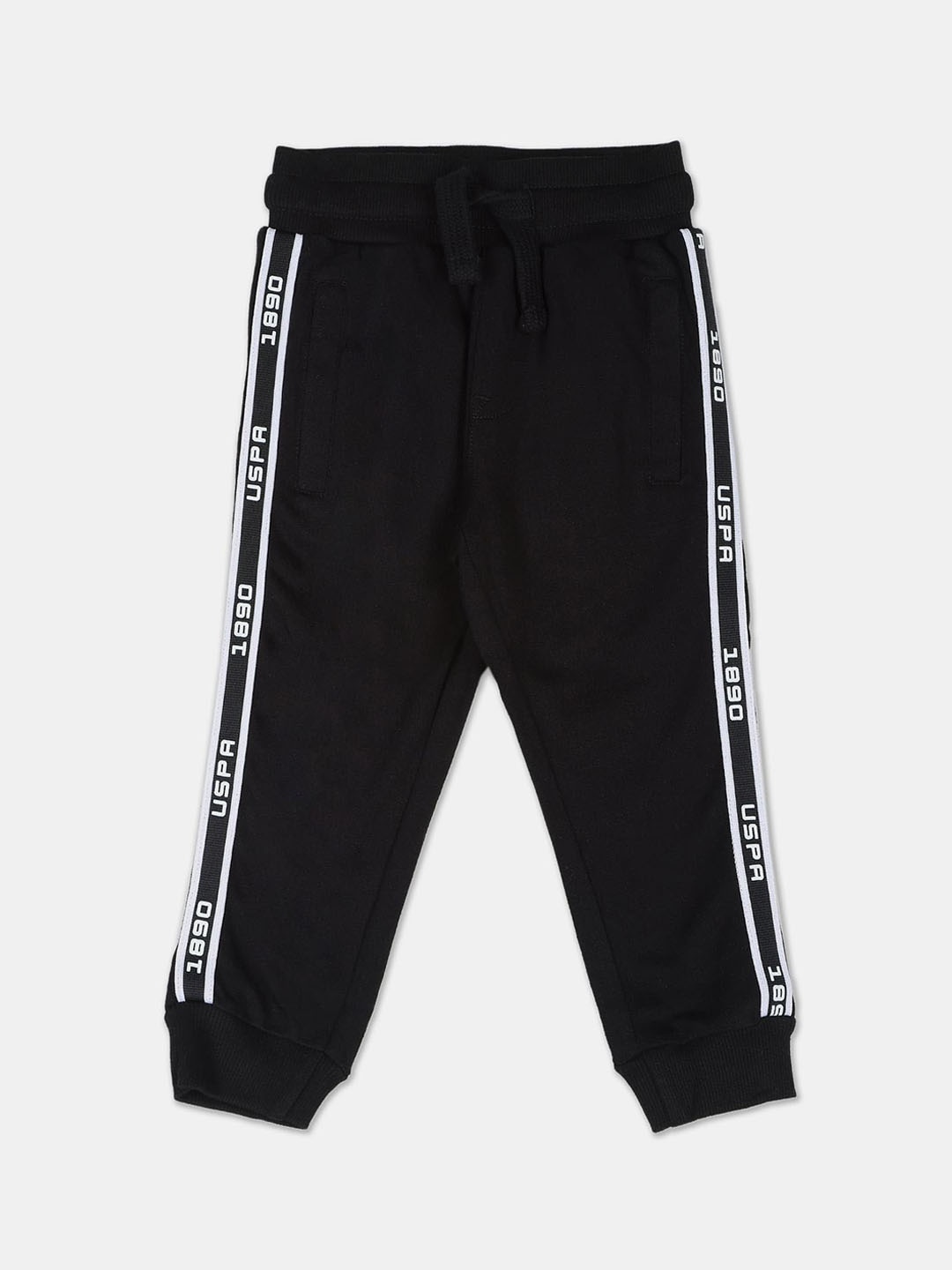 

U.S. Polo Assn. Kids Boys Pure Cotton Taped joggers, Black