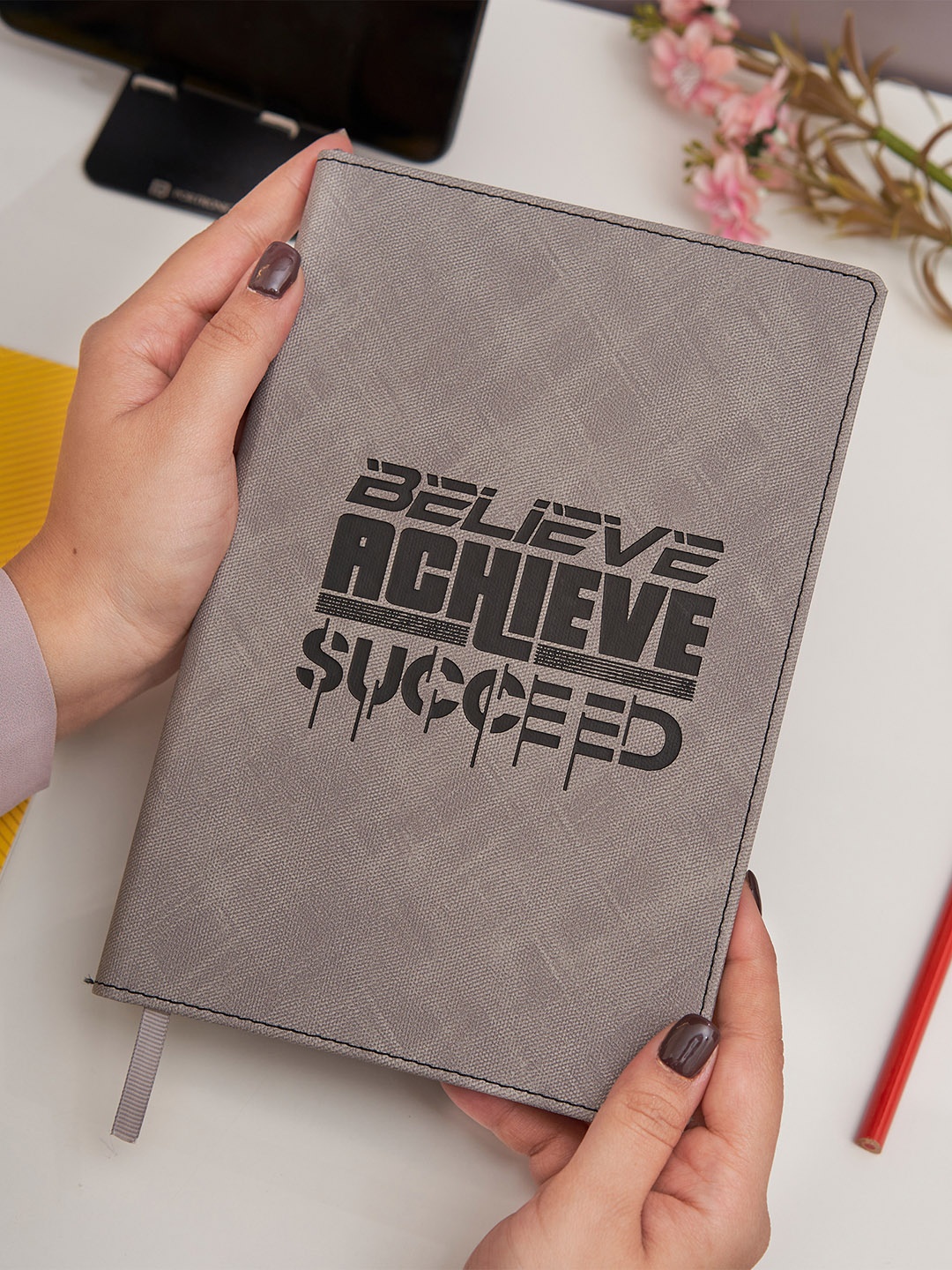 

Doodle Typography Printed Notebook, Brown