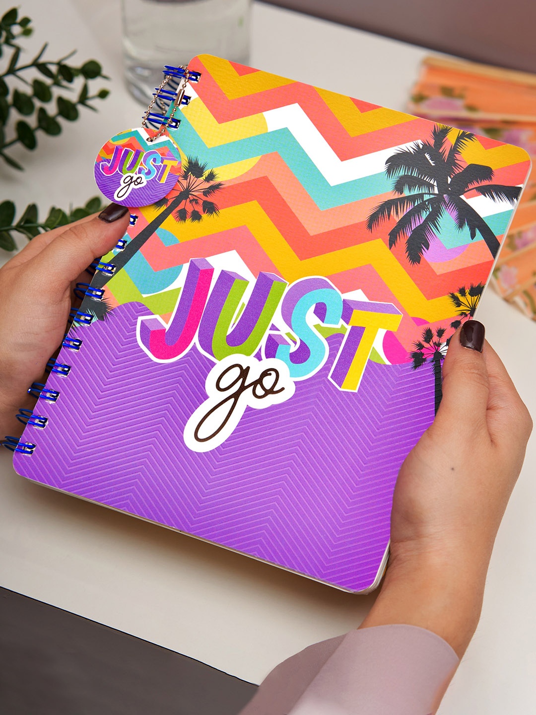 

Doodle Printed Just go Wire 80 GSM Diary Notebook, Purple