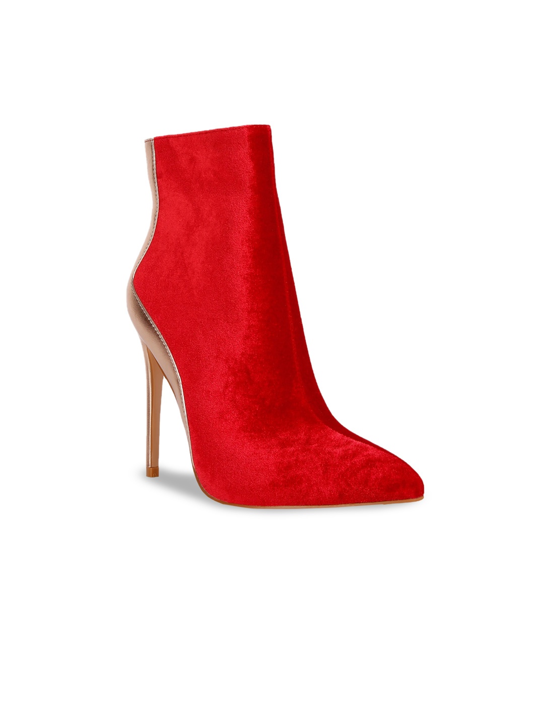 

RAG & CO Women Stiletto High Heeled Ankle Winter Boots, Red