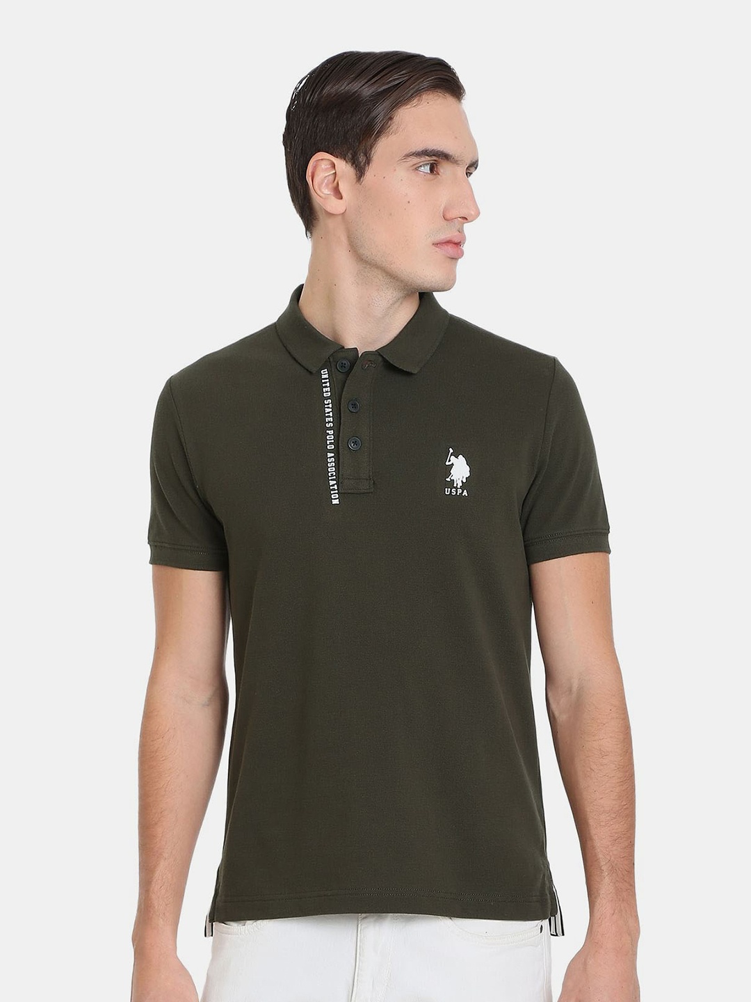

U.S. Polo Assn. Denim Co. Men Polo Collar Slim Fit T-shirt, Green