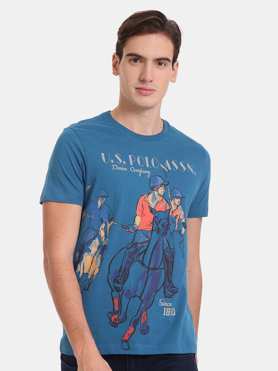 

U.S. Polo Assn. Denim Co. Men Printed Cotton T-shirt, Blue