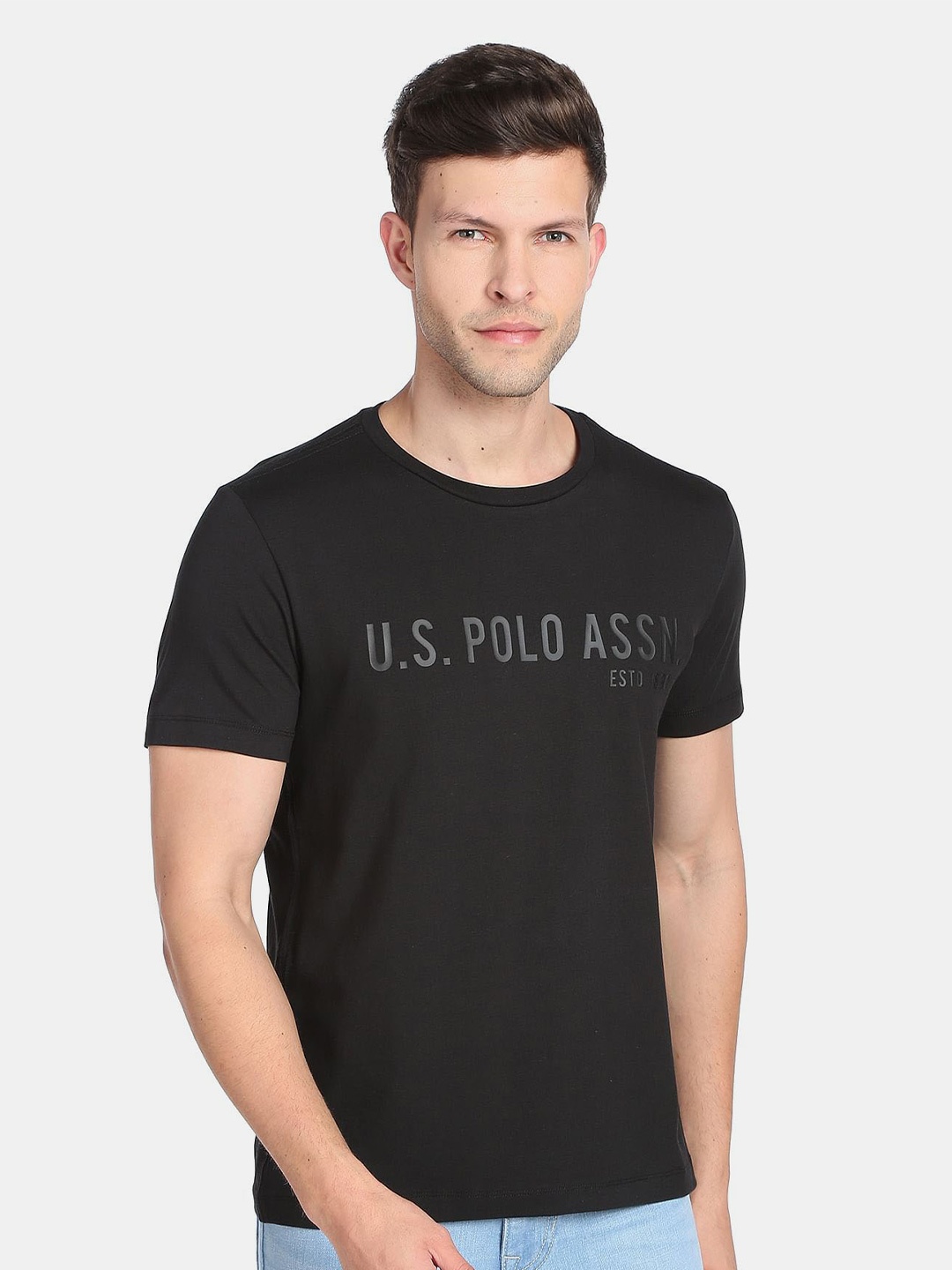 U.S. Polo Assn. Denim Co. Men Slim Fit T-shirt, Black
