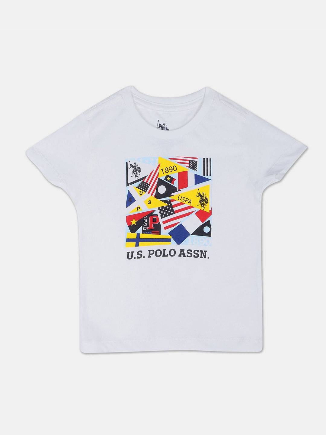

U.S. Polo Assn. Kids Boys Printed Cotton T-shirt, White