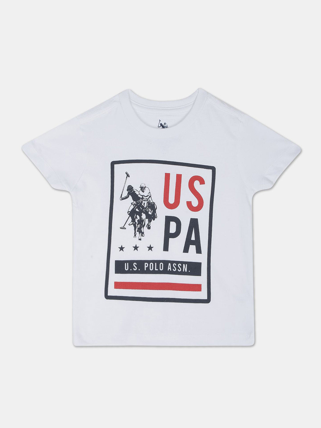 

U.S. Polo Assn. Kids Boys Graphic Printed Pure Cotton T-shirt, White