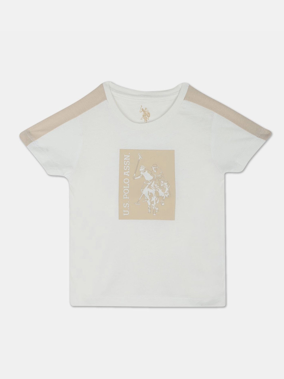 

U.S. Polo Assn. Kids Boys Printed Extended Sleeves Pure Cotton T-shirt, White