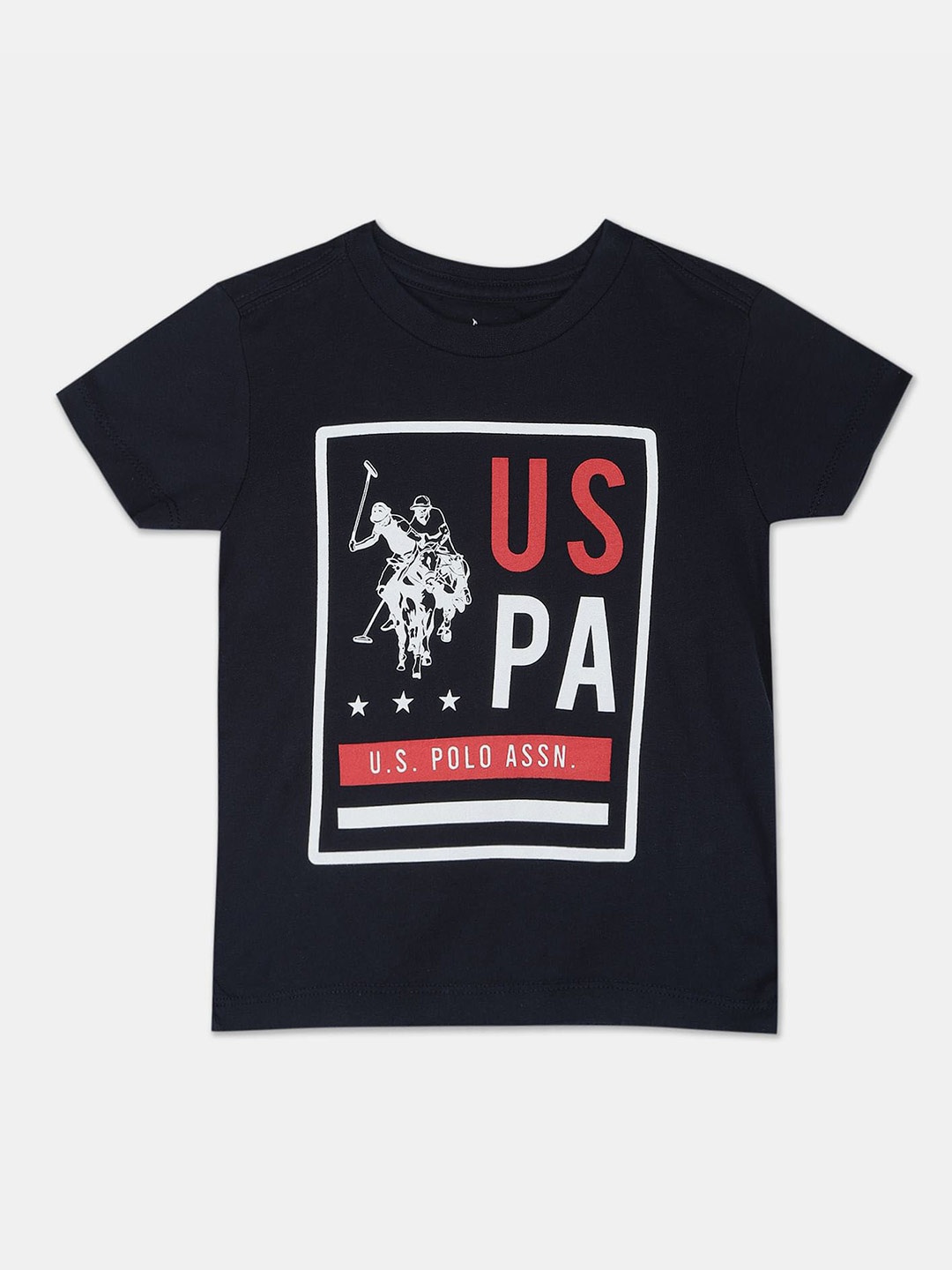 

U.S. Polo Assn. Kids Boys Cotton Printed T-shirt, Blue