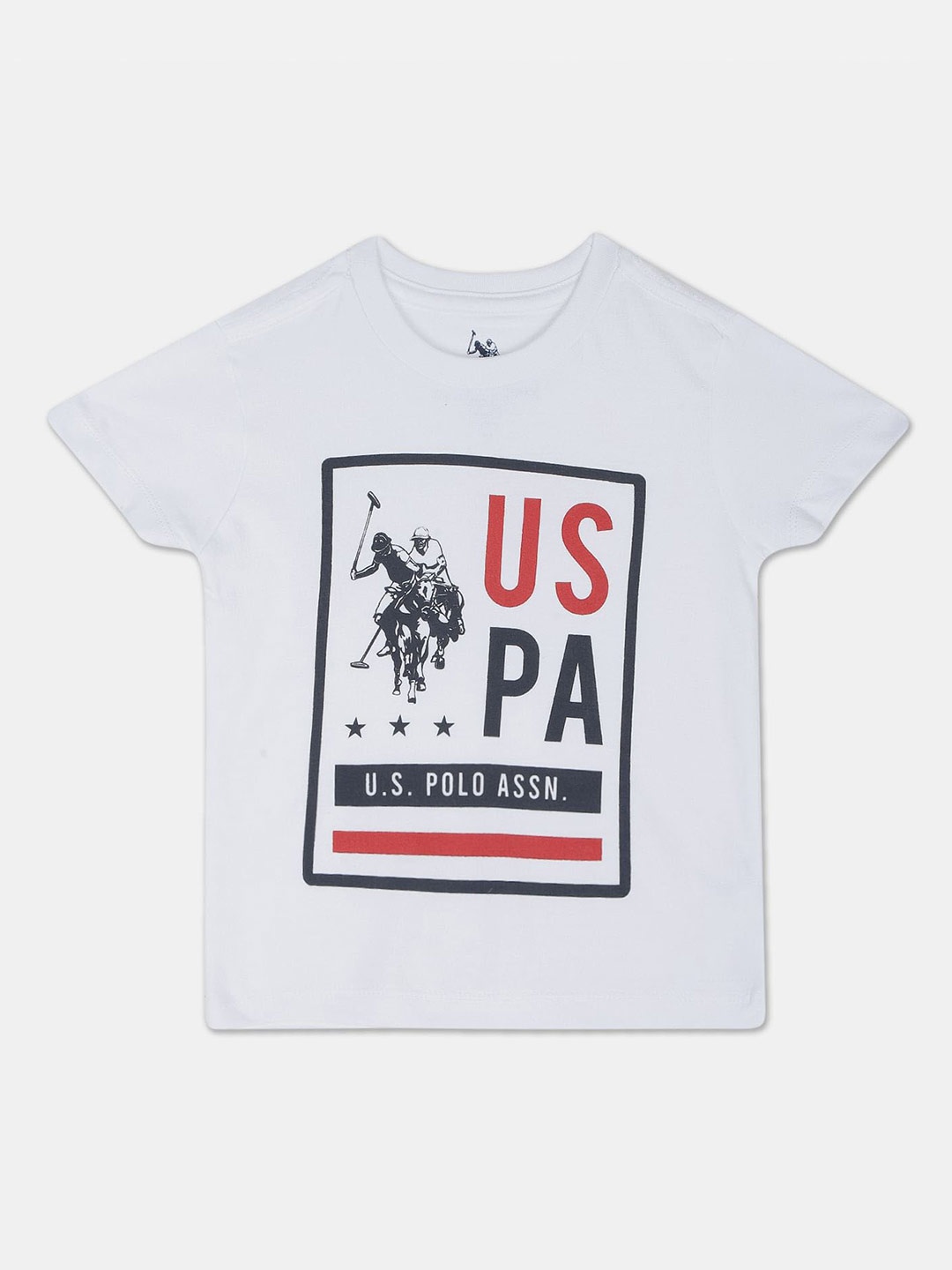

U.S. Polo Assn. Kids Boys Typography Printed Cotton T-shirt, White