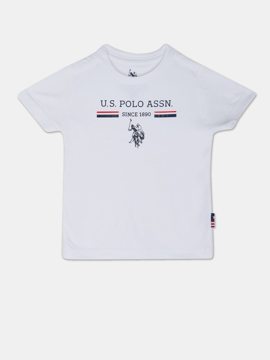 

U.S. Polo Assn. Kids Boys Typography Printed Cotton T-shirt, White