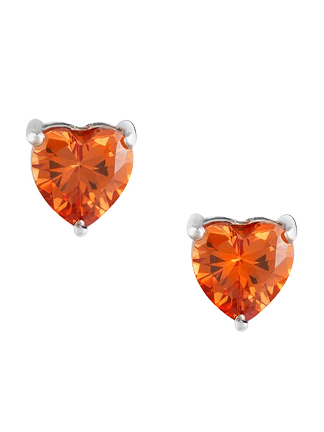 

GIVA Rhodium-Plated Contemporary Heart Studs Earrings, Silver