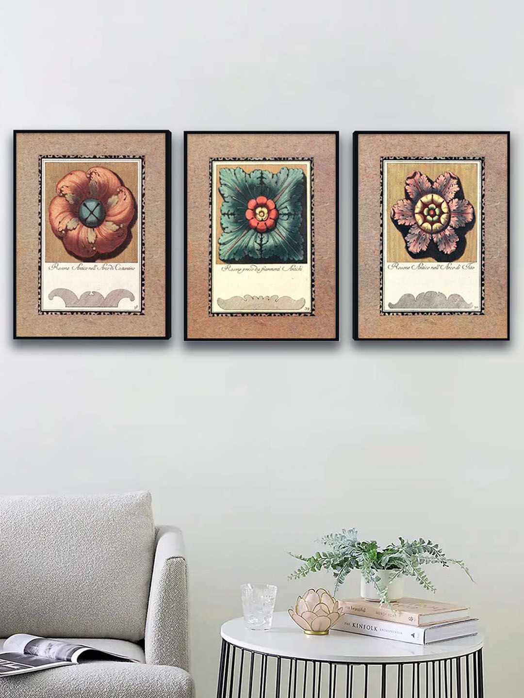 

Art Street Brown & Green Set Of 3 Tiles Vintage Canvas Painting Wall Art