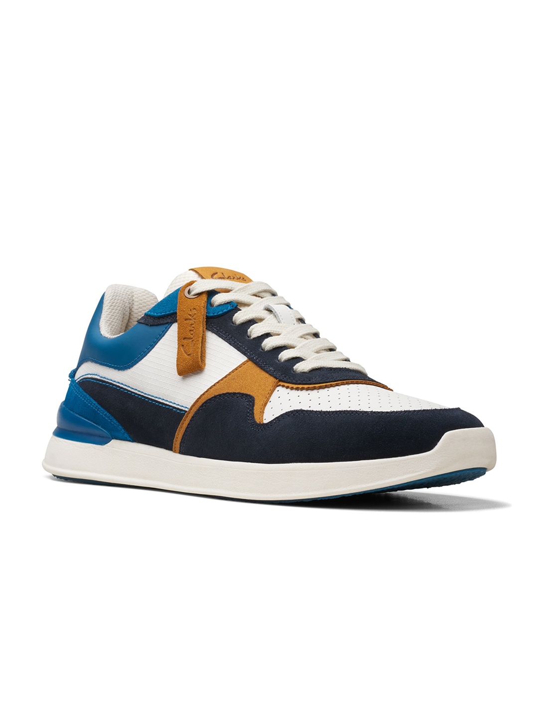 

Clarks Men Colourblocked Suede Lightweight Sneakers, Blue