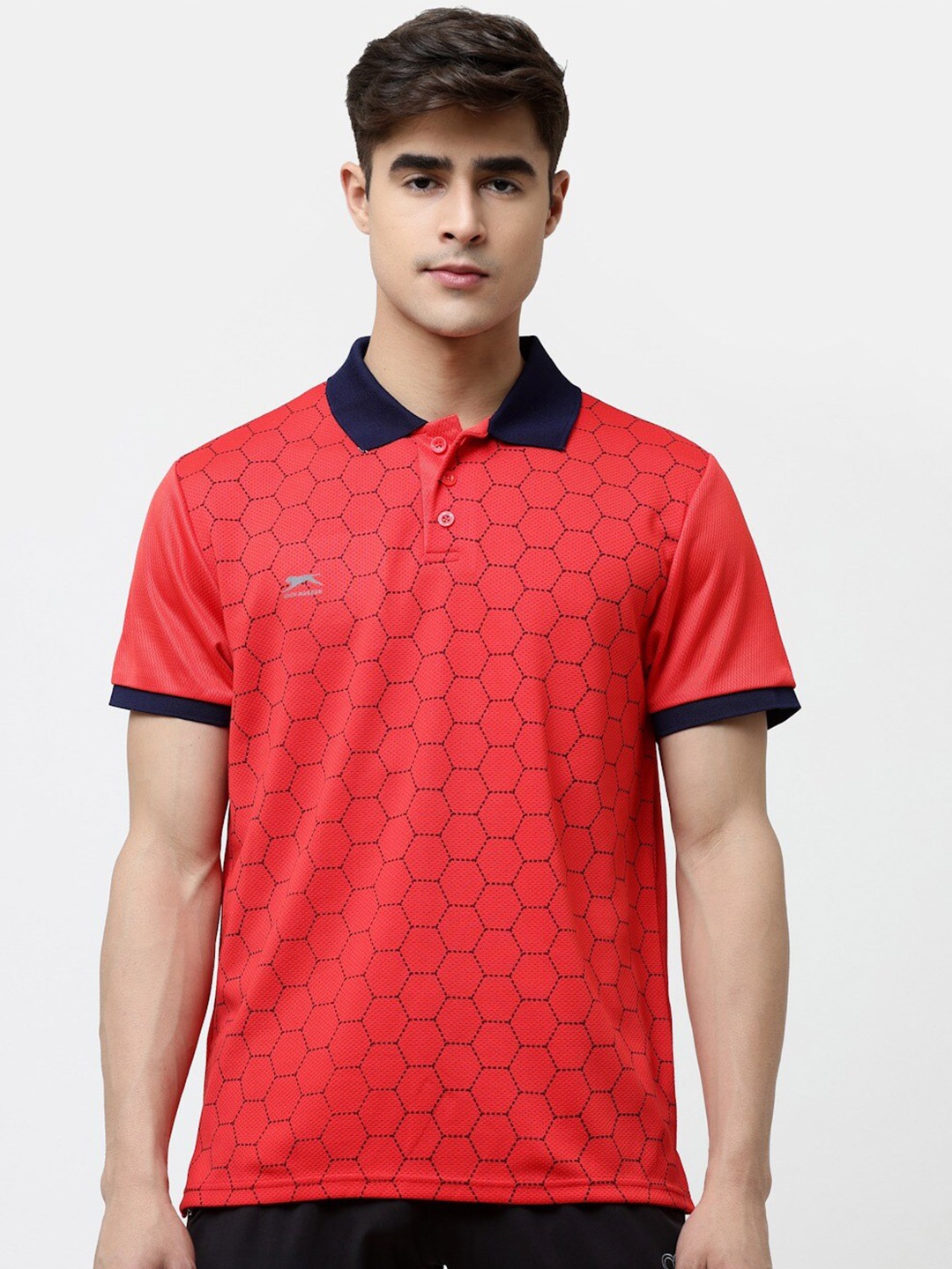 

Shiv Naresh Men Printed Polo Collar T-shirt, Red