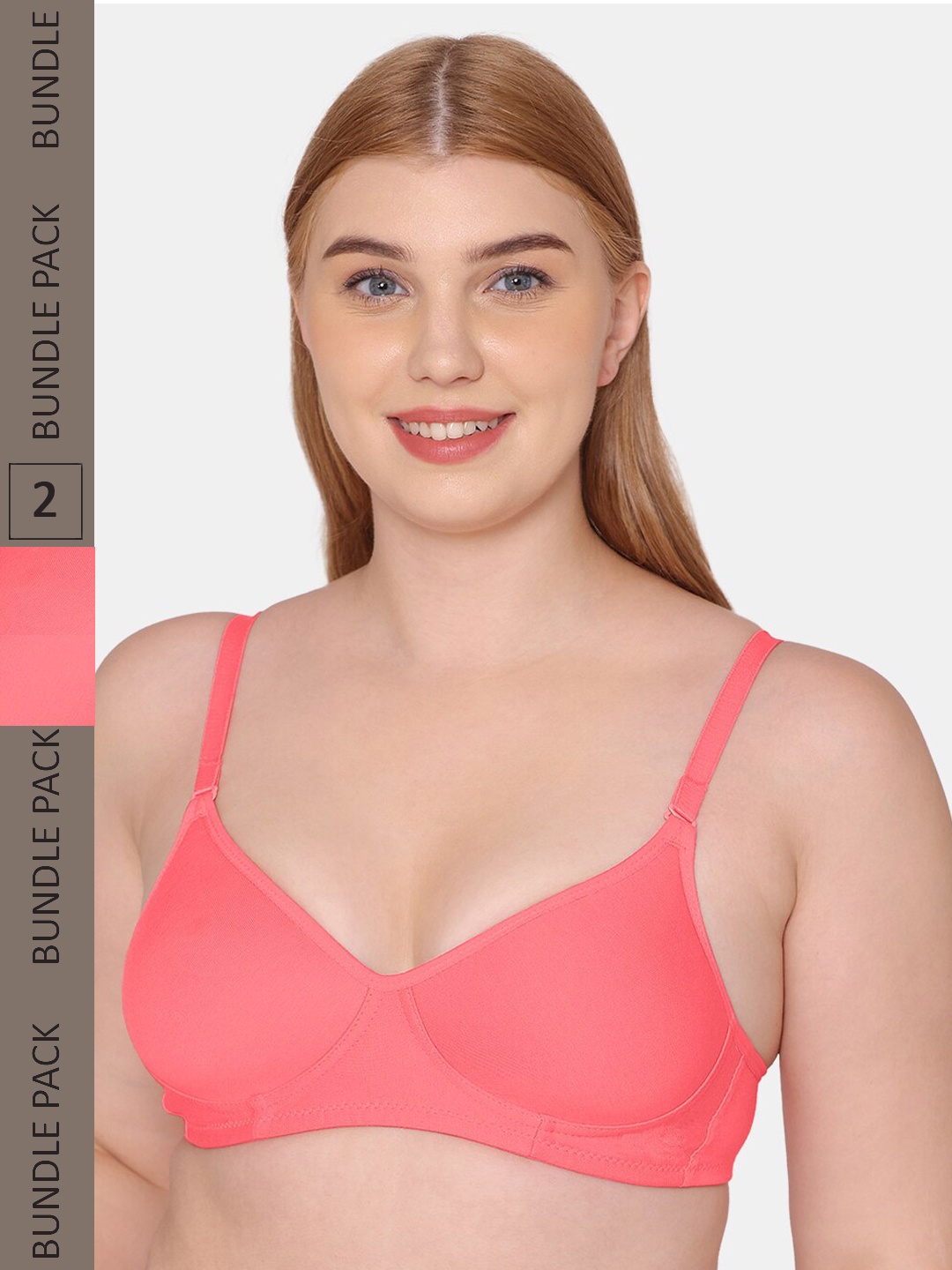 

Tweens Pack Of 2 Lightly Padded Cotton Bra, Coral