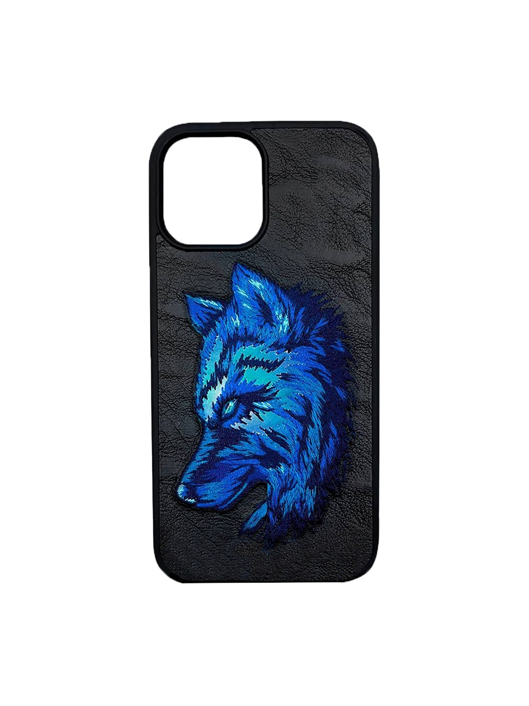 

TREEMODA NB Series Leather Embroidered Apple iPhone 14 Pro Back Case, Black