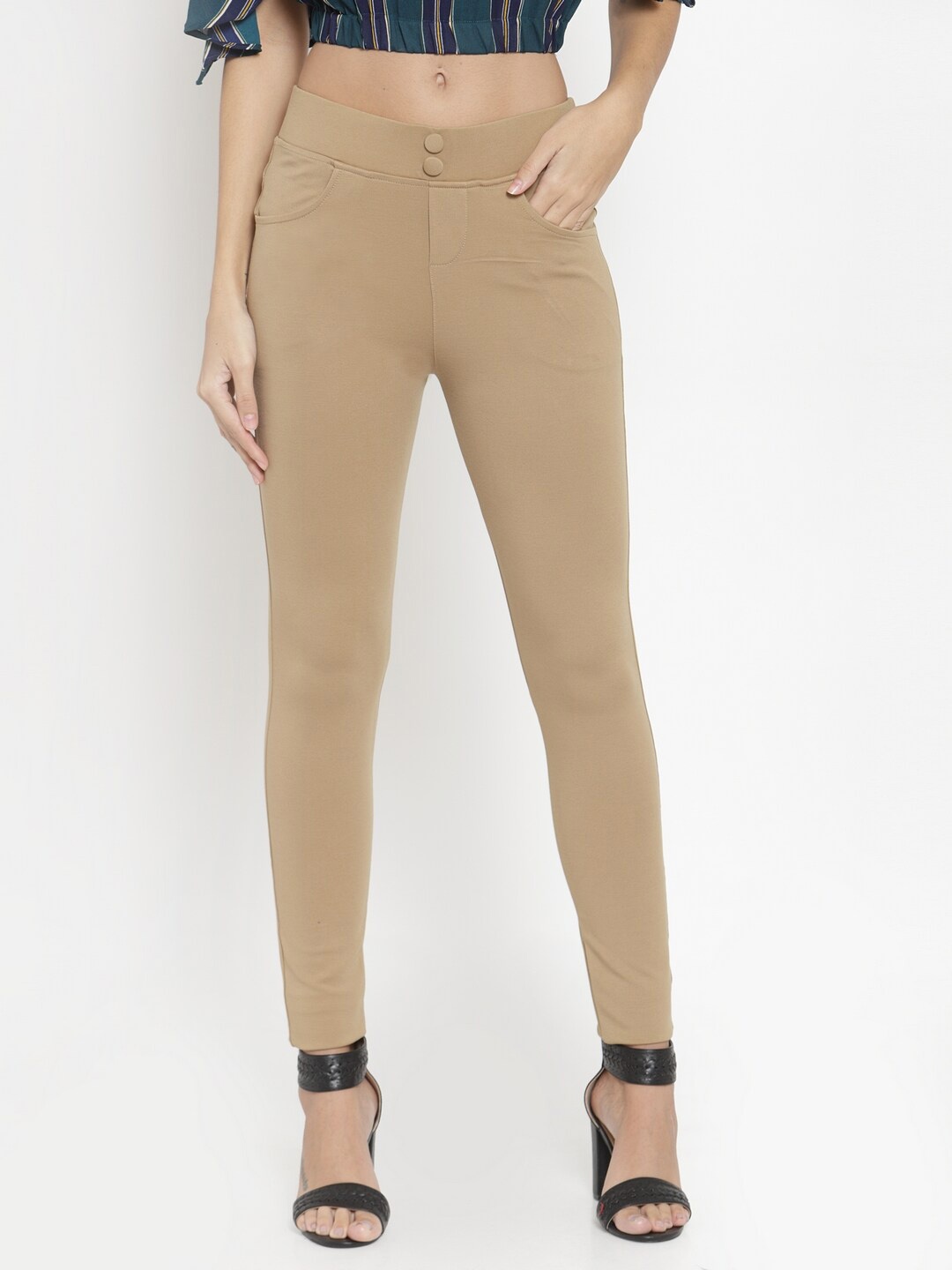 

Clora Creation Women Regular Fit Jeggings, Beige