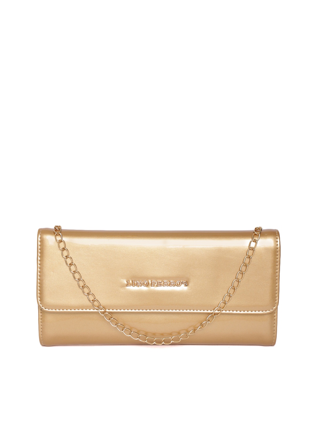 

Lino Perros Women Gold-Toned Three Fold Wallet with Sling Strap