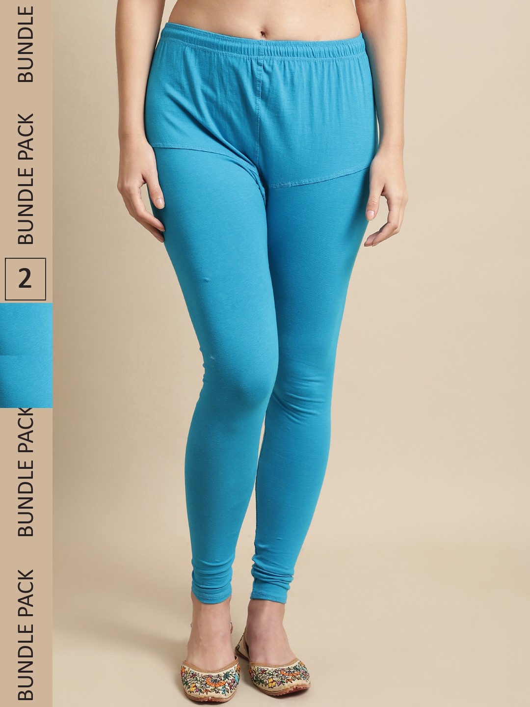 

KEX Pack Of 2 Churidar Length Leggings, Blue