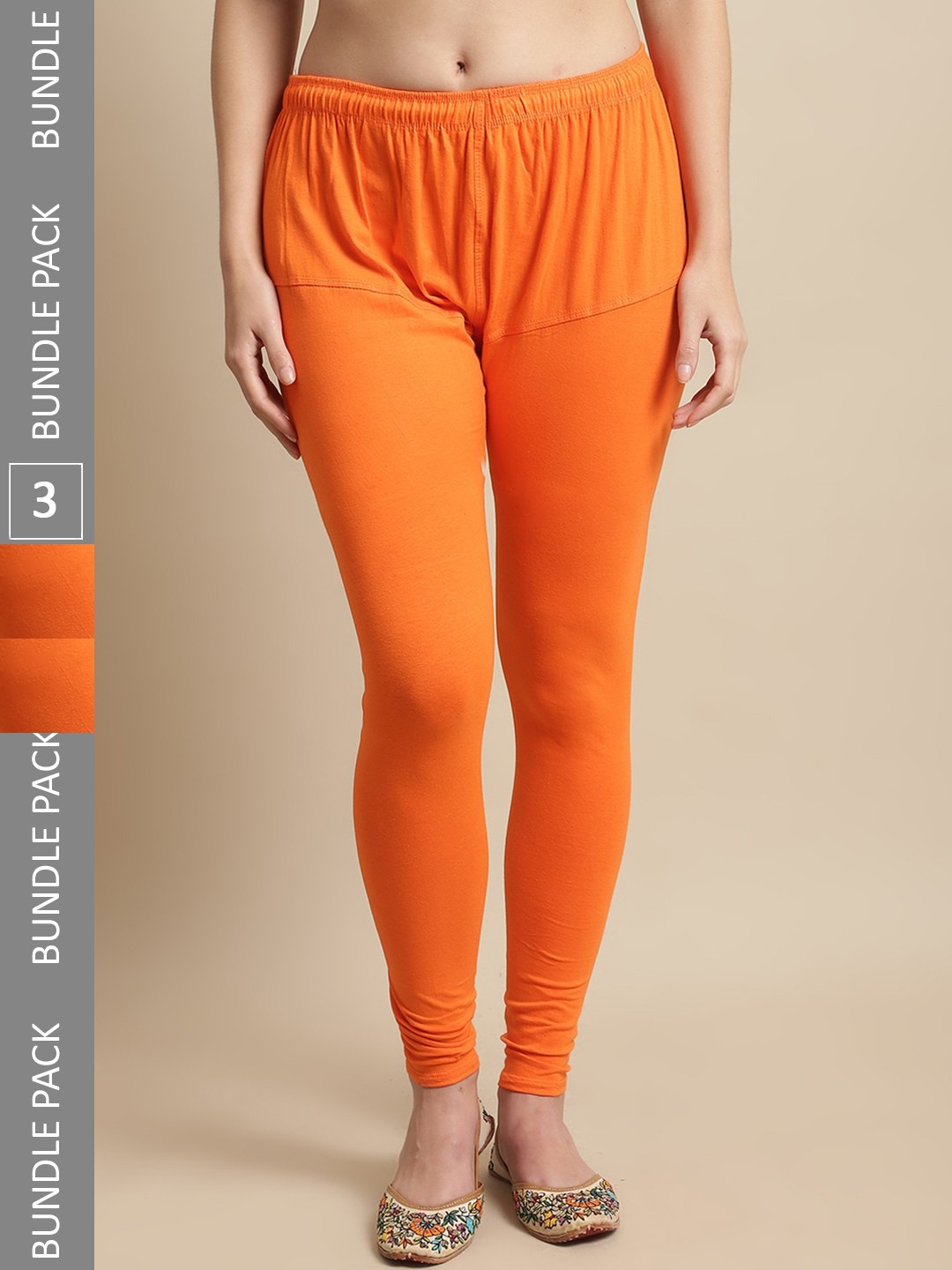 

KEX Women Pack Of 3 Ankle-Length Leggings, Orange