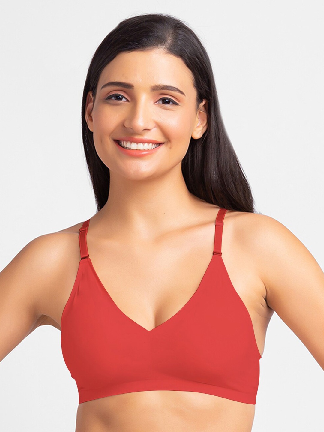 

FashionRack Removable Padding Anti Microbial Medium Support Anti Odour Bra, Red