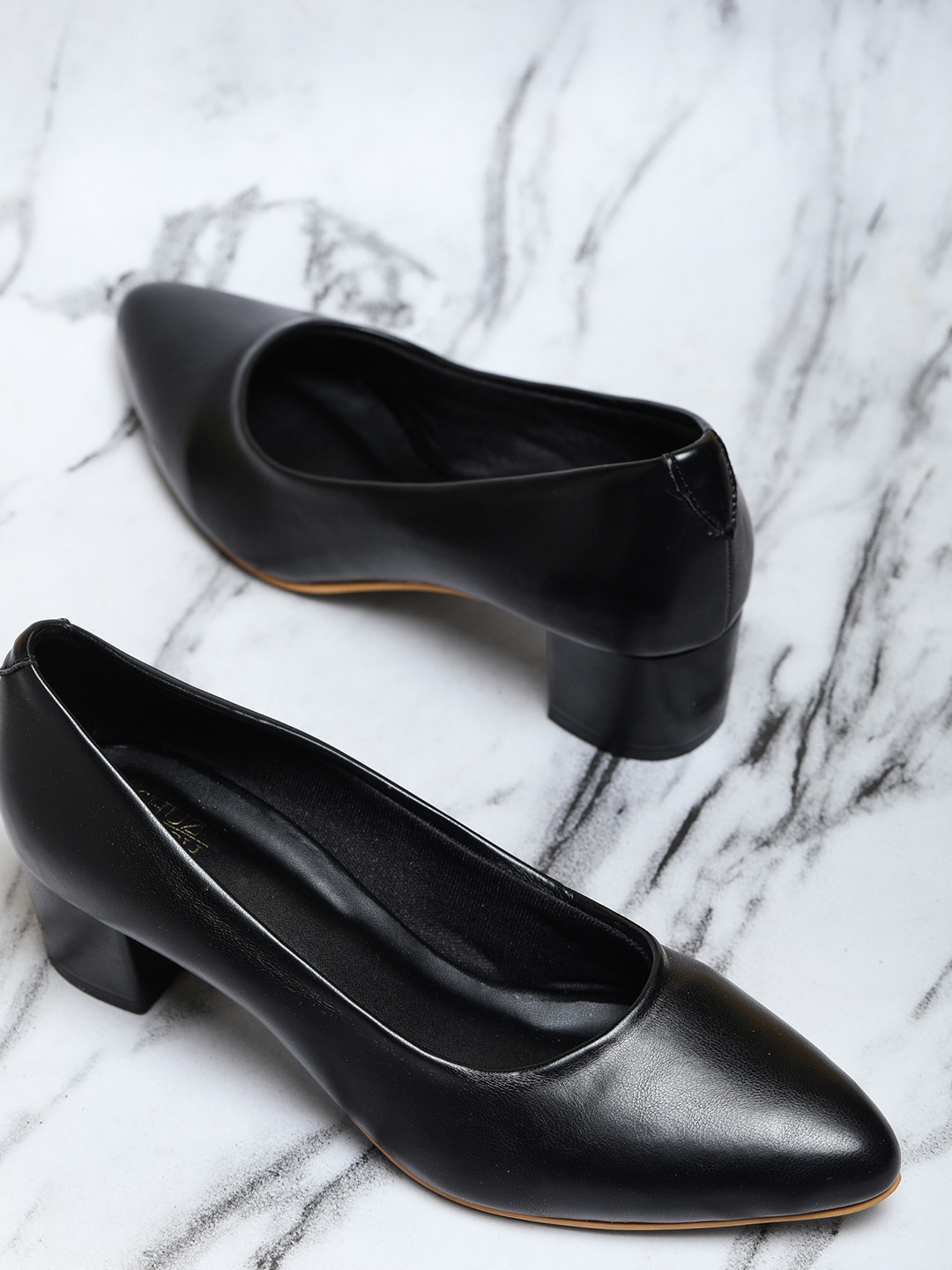 

SHUZ TOUCH Closed Back Block Pumps, Black